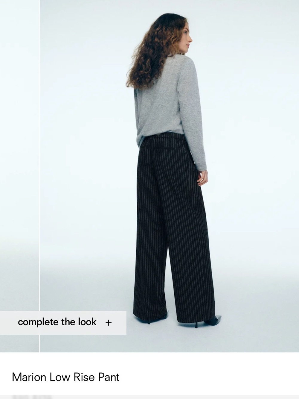 Reformation Black Pinstripe Wide-Leg Pants - Picture 2 of 2